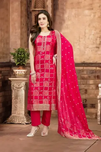 Red Heirloom Weave Dress