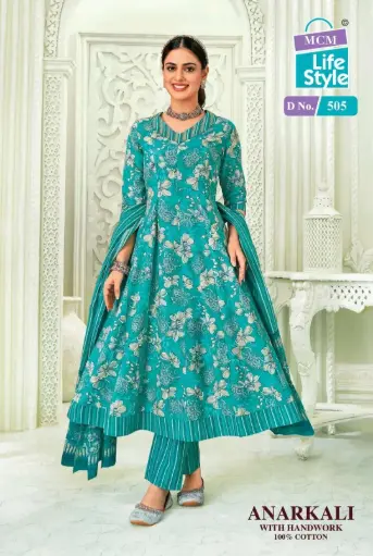 [9] Sky Blueish Anarkali Dress , L Size