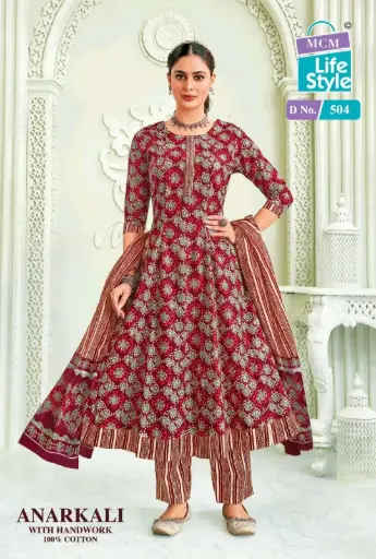 [23] Red Royale Anarkali Dress , XXL Size